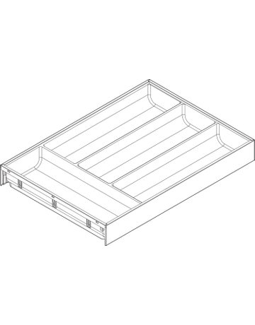 Bild AMBIA-LINE Besteckeinsatz, für LEGRABOX/MERIVOBOX Schubkasten, Kunststoff / Stahl, 4 Besteckfächer, NL=450 mm, Breite=300 mm, oriongrau matt - Blum-2