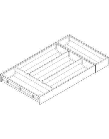 Bild AMBIA-LINE Besteckeinsatz, für MERIVOBOX Schubkasten, Kunststoff / Stahl, 6 Besteckfächer, NL=650 mm, Breite=300 mm, indiumgrau matt - Blum-1