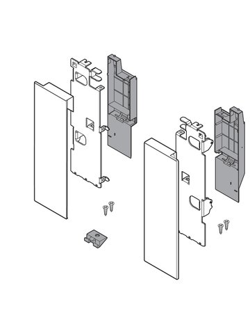 Bild LEGRABOX Fronthalter, Höhe C, für Innenauszug mit Reling, links/rechts, für LEGRABOX free, inox-gebür.-lackiert - Blum-1