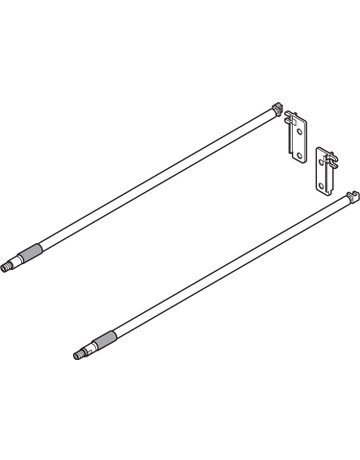 Bild MOVENTO/TANDEM Längsreling (links/rechts), NL=480 mm, ZRR.9000 Relinghalter rückseitig beigepackt, eloxiert niro2/staubgrau - Blum-1