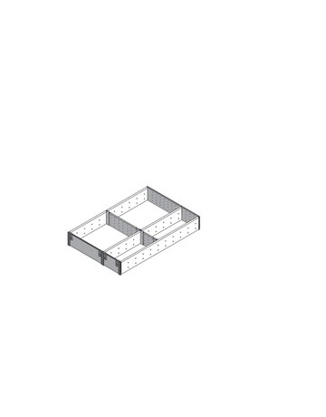 Bild ORGA-LINE Facheinteilung-Set (teilausfüllend), für TANDEMBOX Schubkasten, NL=450 mm, KB=400 mm, Breite=291 mm, inox-gebü/staubgr - Blum-1