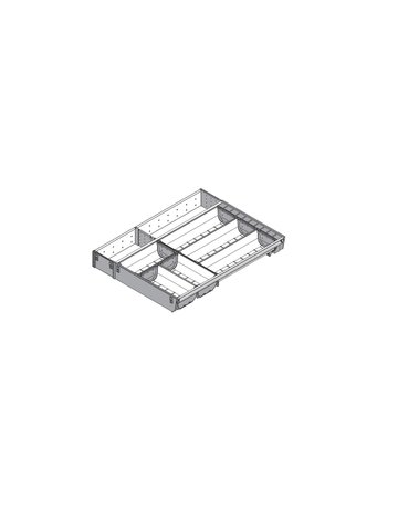 Bild ORGA-LINE Kombi-Set (teilausfüllend), für TANDEMBOX Schubkasten, NL=500 mm, KB=500 mm, Breite=377 mm, inox-gebü/staubgr - Blum-1