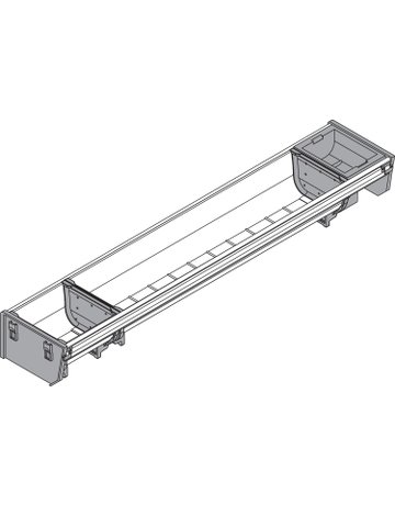 Bild ORGA-LINE Schalen-Set (teilausfüllend), für TANDEMBOX Schubkasten, NL=550 mm, KB=275 mm, Breite=103 mm, inox-gebü/staubgr - Blum-1