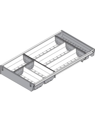 Bild ORGA-LINE Schalen-Set (teilausfüllend), für TANDEMBOX Schubkasten, NL=550 mm, KB=400 mm, Breite=280 mm, inox-gebü/staubgr - Blum-1