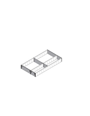 Bild ORGA-LINE Facheinteilung-Set (teilausfüllend), für TANDEMBOX Schubkasten, NL=550 mm, KB=400 mm, Breite=291 mm, inox-gebü/staubgr - Blum-1