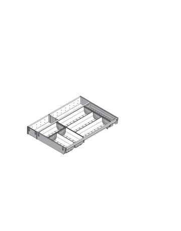Bild ORGA-LINE Kombi-Set (teilausfüllend), für TANDEMBOX Schubkasten, NL=550 mm, KB=500 mm, Breite=377 mm, inox-gebü/staubgr - Blum-1