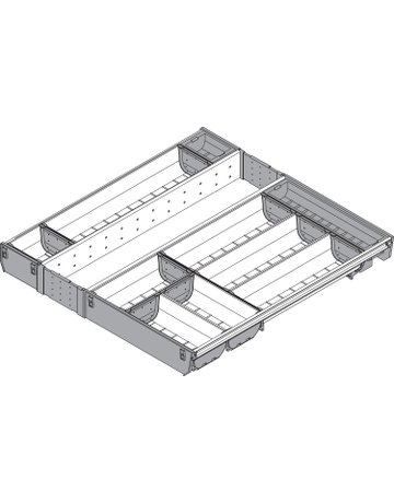 Bild ORGA-LINE Schalen-Set (vollausfüllend), für TANDEMBOX Schubkasten, NL=550 mm, KB=600 mm, inox-gebü/staubgr - Blum-1