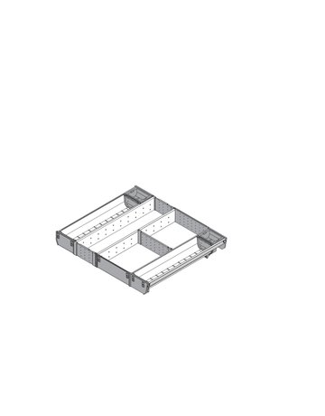 Bild ORGA-LINE Kombi-Set (vollausfüllend), für TANDEMBOX Schubkasten, NL=450 mm, KB=600 mm, inox-gebü/staubgr - Blum-1