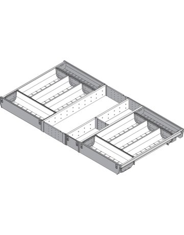 Bild ORGA-LINE Schalen-Set (vollausfüllend), für TANDEMBOX Schubkasten, NL=450 mm, KB=900 mm, inox-gebü/staubgr - Blum-1