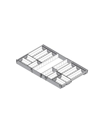 Bild ORGA-LINE Schalen-Set (vollausfüllend), für TANDEMBOX Schubkasten, NL=500 mm, KB=900 mm, inox-gebü/staubgr - Blum-1