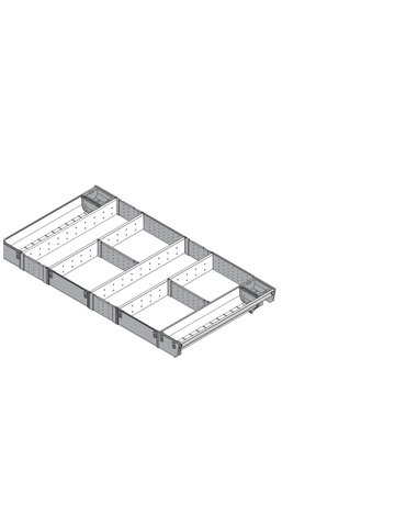 Bild ORGA-LINE Kombi-Set (vollausfüllend), für TANDEMBOX Schubkasten, NL=450 mm, KB=900 mm, inox-gebü/staubgr - Blum-1