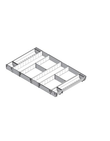Bild ORGA-LINE Kombi-Set (vollausfüllend), für TANDEMBOX Schubkasten, NL=500 mm, KB=900 mm, inox-gebü/staubgr - Blum-1