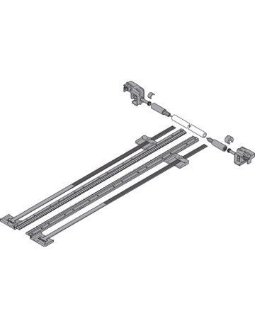 Bild TANDEM Seitenstabilisierung, NL=600 mm, KB=1400 mm, Vollauszug, zum Ablängen, R7037 staubgrau - Blum-1