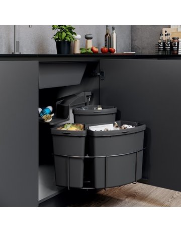 Bild Einbau-Abfallsammler Set, ENVI-Center 1 400er, 1x18 l, weißaluminium RAL 9006 - VAUTH SAGEL-1