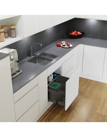 Bild Abfalltrennsystem, ENVI-Space S, 500 1x15,5/1x12 l, hellgrau - VAUTH SAGEL-2