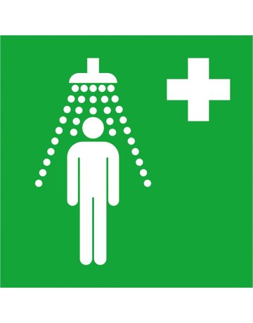 Bild Hinweisschild Alu B200xH200 mm Notdusche langnachleuchtend - Safety Marking-0
