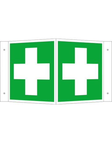 Bild Hinweisschild Alu B200xH200 mm Winkel Erste Hilfe langnachleuchtend - Safety Marking-0