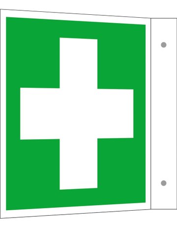 Bild Hinweisschild Alu B200xH200 mm Fahne Erste Hilfe langnachleuchtend - Safety Marking-0