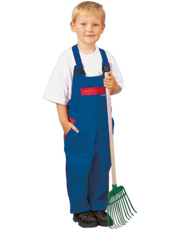 Bild Kinderlatzhose, 100%BW, 290g/qm, 110/116, Kornblau /rot-0