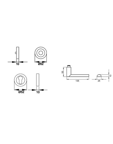 Bild Halb-Rosettengrt.London ER/FS 51 PZR FS 9mm Edelstahl matt - Karcher Design-2