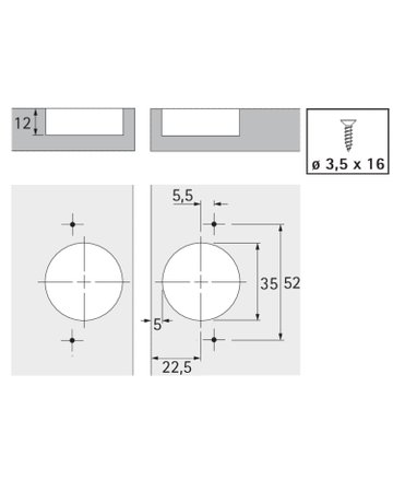 Bild MB-Mittelscharnier, TS15mm, 180° T22 46787, Zinkdruckguss, silbern, vernickelt - Hettich-9