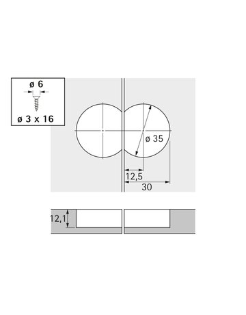Bild Klappenscharnier Markant 11 vernickelt - Hettich-3
