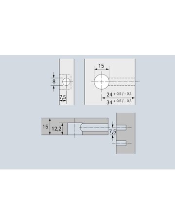 Bild Rastex 15 ohne Abdeckrand, blank, 15 mm - Hettich-1