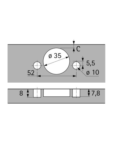 Bild Möbel-Topfscharnier,110°,Kröpf.0mm Sensys 8646,9094366,vorlieg.,vernickelt - Hettich-1