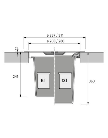 Bild Bin.it Drop, 5 l, 235 mm, Kunststoff schwarz - Hettich-2
