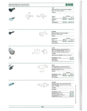 Bild Glasbodenträger mit Bund 5 mm verzinkt mit KS-Hülse - Topform-1
