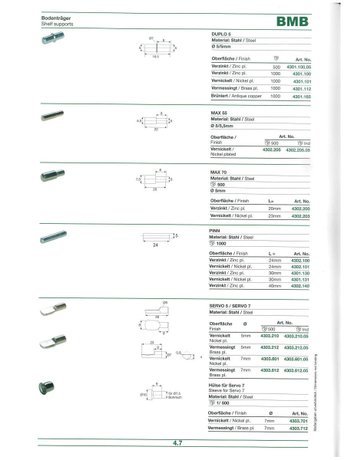 Bild Bodenträger mit Ansatz Ø 5/7,5 mm Stahl vernickelt - Topform-1