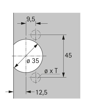 Bild Selekta Topf TB 33, 45 x 9,5 mm zum Einpressen, schwarz - Hettich-1