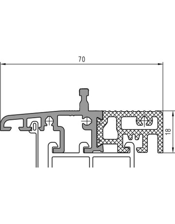 Bild Bodenschwelle thermisch getr. LM EV 1 L=1200 mm innen + außen öffnend TBS 70 F - Bug-1