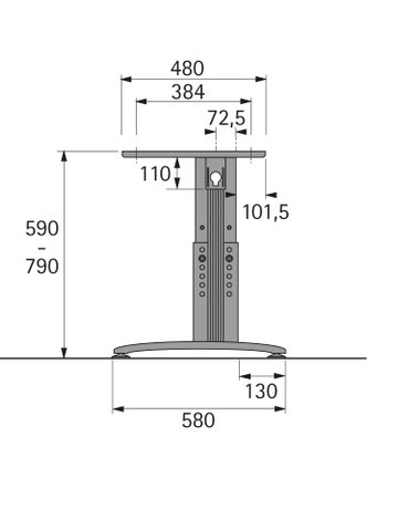 Bild C-Verkettungsfuß mit Höhenverstellung, Linker Fuß - Hettich-1