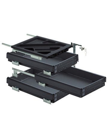 Bild Container-Set mit Teilauszügen, 392, schwarz - Hettich-0