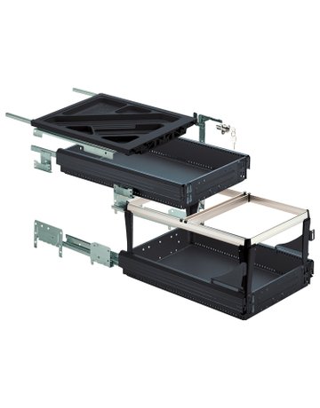 Bild Container-Set mit Teil- und Überauszügen, 392, schwarz - Hettich-0