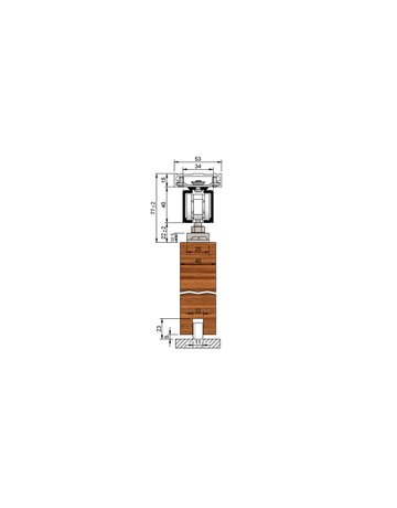 Bild MK-M 140 H129 Schiebegrt. EV1 eloxiert 1-flg. b.140 kg Holz 2500mm - HELM-1