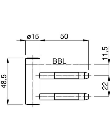 Bild Prima Band 3-teilig für Holzz. 2 Zapfen schwarz matt PR315GL-RT-BT-SM (Rahmen) - Anuba-1