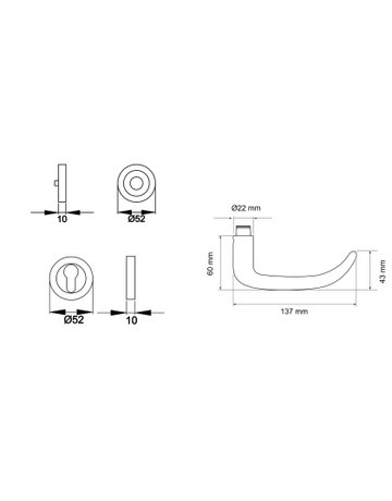 Bild Halb-Rosettengrt.Elba ER/FS 22 PZL FS 9mm Edelstahl matt - Karcher Design-2