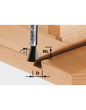 Bild Grat-/Zinkenfräser HW S8 D14,3/13,5/15° - Festool-0