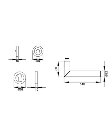 Bild Drücker-Rosettengarnitur Rhodos XL ER18 RL ohne Schlüsselrosette Edelstahl matt - Karcher Design-2