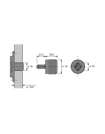 Bild Zylinderdrehgriff Typ 471 N, rechts - Hettich-2