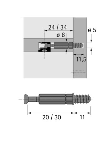 Bild Einschraubdübel Twister DU 232 T, 30 mm, schwarz - Hettich-1