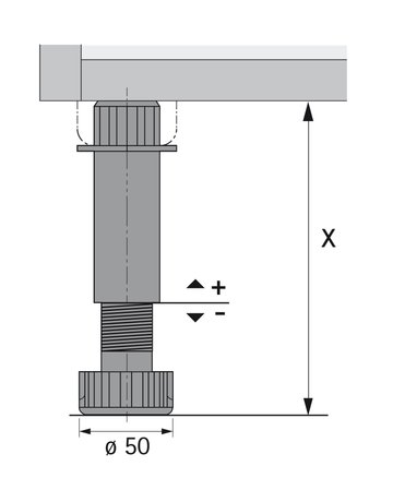 Bild Sockelfuß Euro, 100 mm - Hettich-1