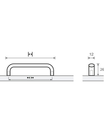 Bild MB-Bügelgriff,B12x128mm,H26mm,Aluminium Naila 9190422,silber eloxiert - Hettich-8