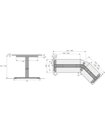 Bild LegaDrive Systems Tischgestell-Set 135°-Winkel, silber, graphitgrau - Hettich-1