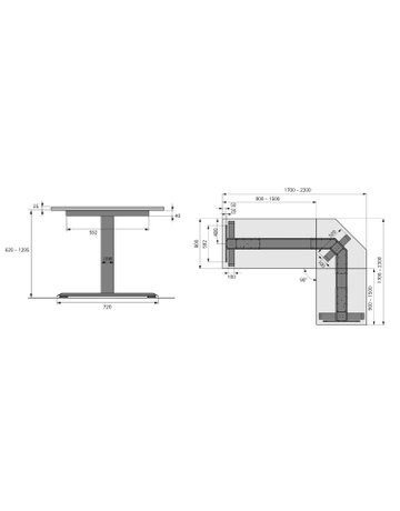 Bild LegaDrive Systems Tischgestell-Set 90°-Winkel, weiß - Hettich-1