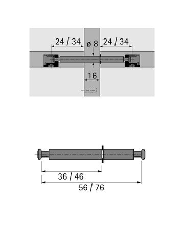 Bild Doppeldübel DU 883, 56 mm, verzinkt - Hettich-1