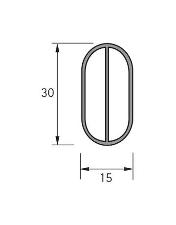 Bild Ovales Schrankrohr silber eloxiert 3000 mm - Hettich-1