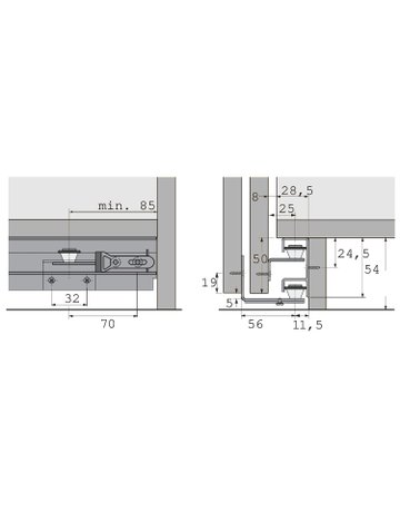 Bild MB-Führungsprofil,unten,3000mm STB 12 71116,Aluminium,silber,eloxiert - Hettich-2